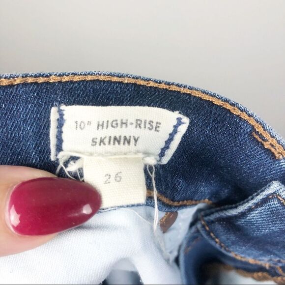 MADEWELL | 10” High-Rise Skinny Jeans Dark Wash Denim Women’s Size 26 (2) - Picture 8 of 9